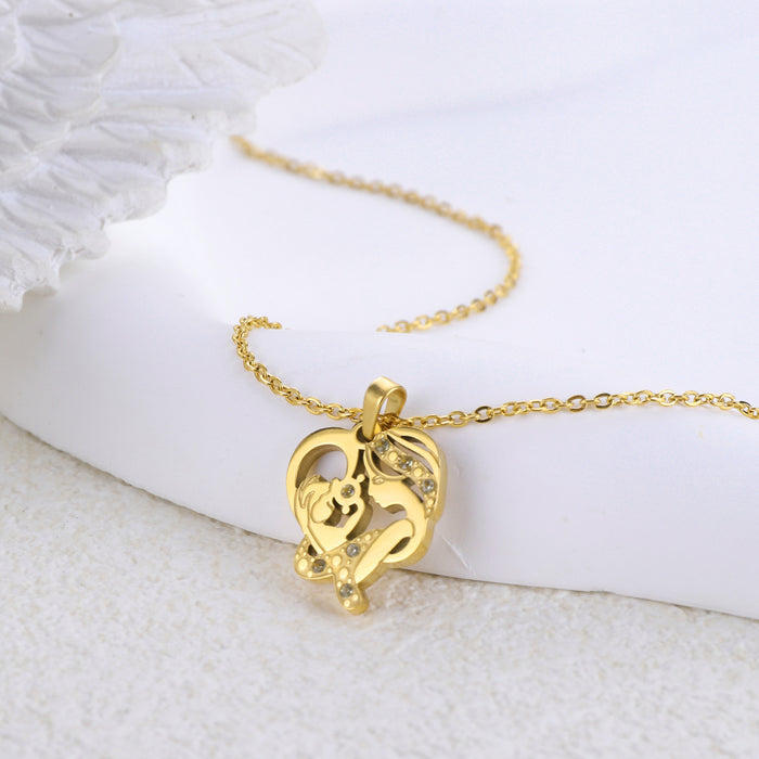 Wholesale Stainless Steel Gold-Plated Heart Necklace