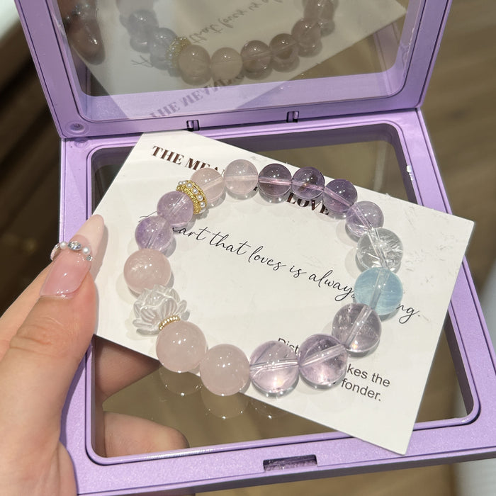 Wholesale Natural amethyst powder crystal bracelet, personalized and niche crystal bead