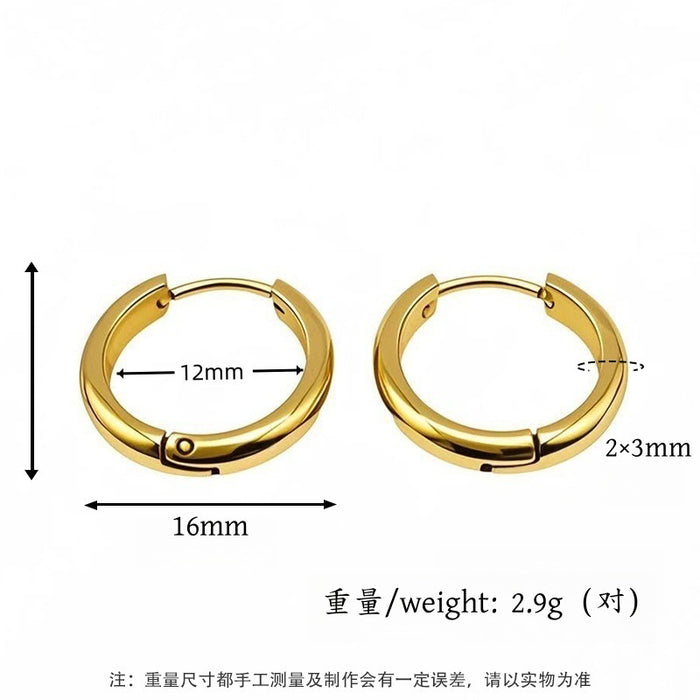 Wholesale Geometric earrings with ear loops, niche and high-end, non fading titanium steel earrings