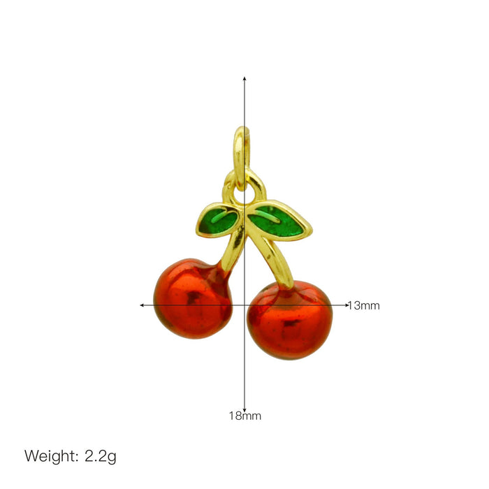 Wholesale Color Drop Oil Cherry Apple Rose Red Pepper Pendant Necklace Clavicle Chain