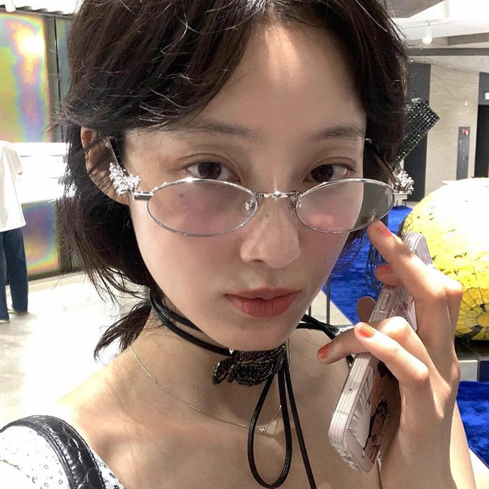 Wholesale Advanced natural pearl studded diamond frame, natural myopia frame