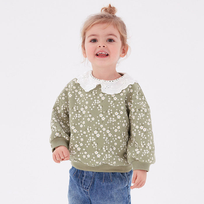 Wholesale Autumn Plus Velvet Cute Lace Children's Sweatshirt JDC-CTS-BST046