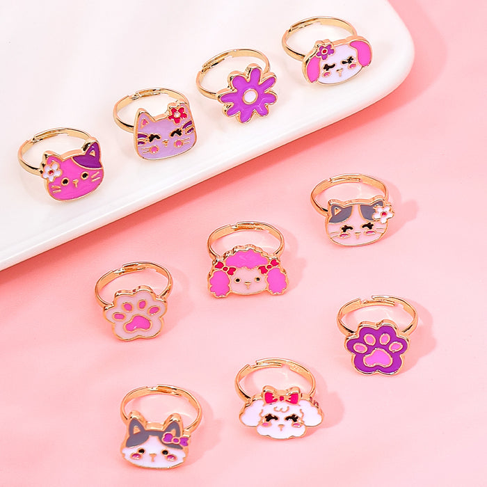 Wholesale Cartoon Animal Ring Oil Dripping Alloy Hand Children's Ring