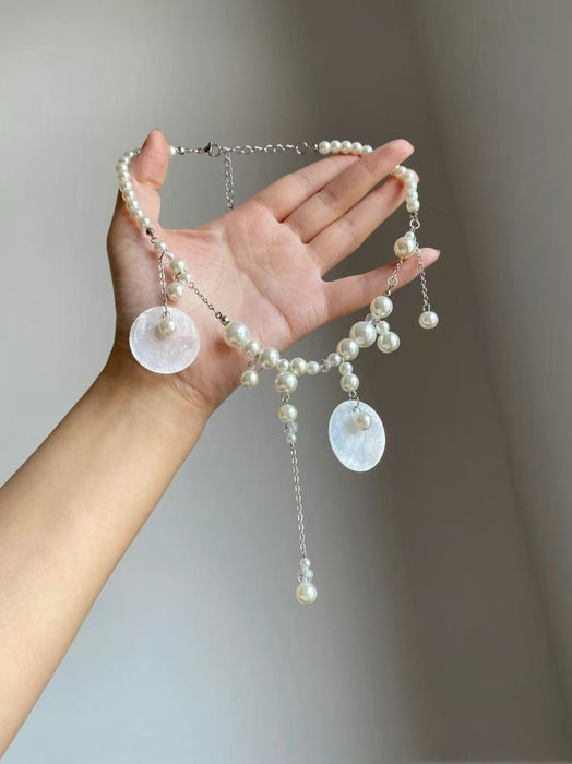 Wholesale Fashion Alloy Flower Long Chain Necklace Trendy Jewelry Accessory Gift