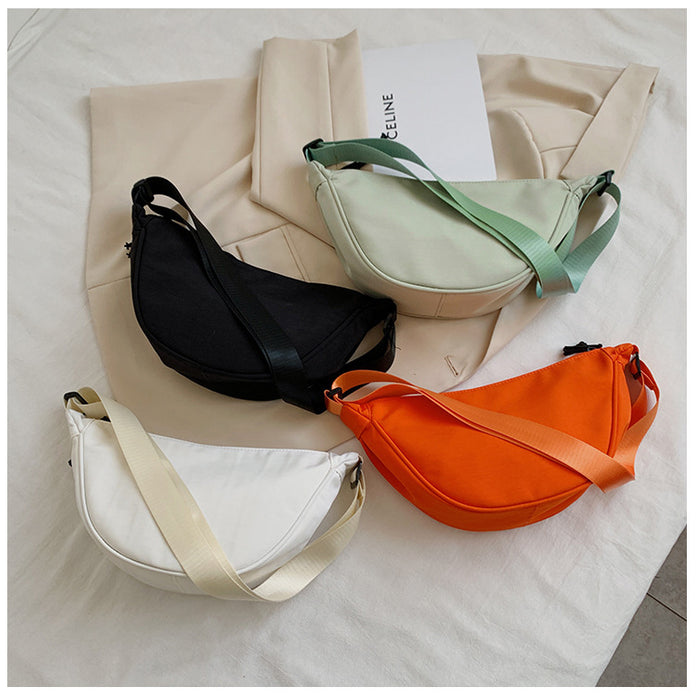 Wholesale Nylon messenger bag women' s lightweight small shoulder bag underarm bag simple shoulder canvas bag