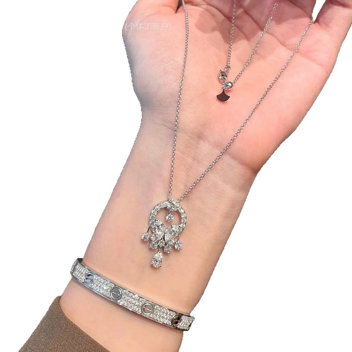 Wholesale Copper Alloy Electroplated Dream Catcher Butterfly Pendant Necklace