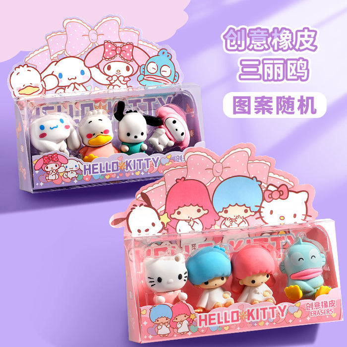 Wholesale Stylish Doll Erasers 3D TPR Creative Spliceable Gift for Students