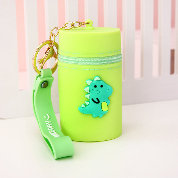 Wholesale Cute bucket bag portable bucket coin purse silicone coin bag headphone storage bag pendant keychain