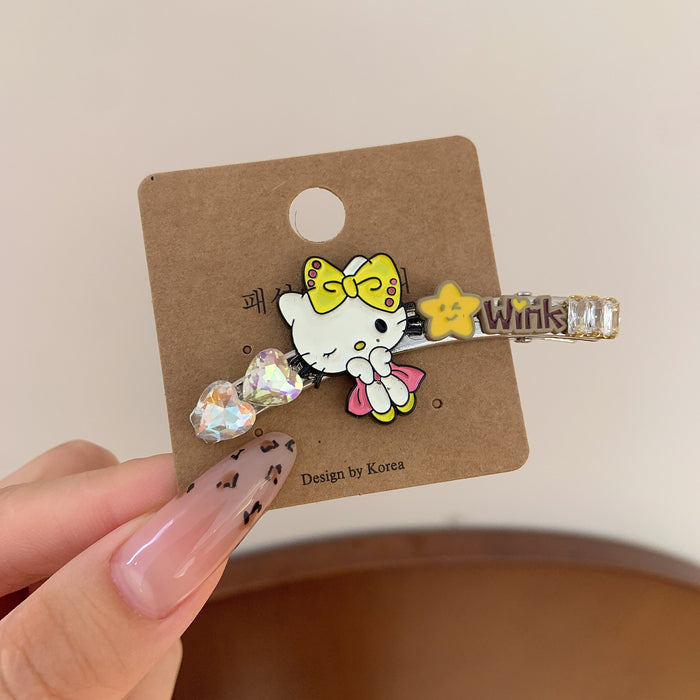 Wholesale Hair Clip Colorfulful Crystal Cat Bangs Side Clip Colorful crystal cat bangs hairpin