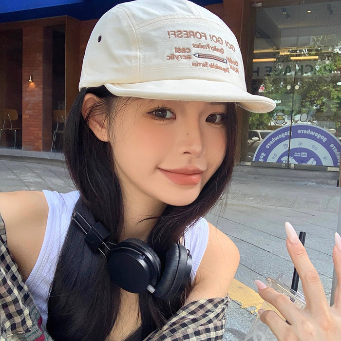 Wholesale Short eave embroidered duck tongue hat, casual and versatile baseball cap