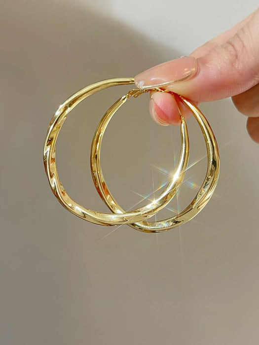 Wholesale Ear ring earrings for women temperament simple circle plain ring earrings
