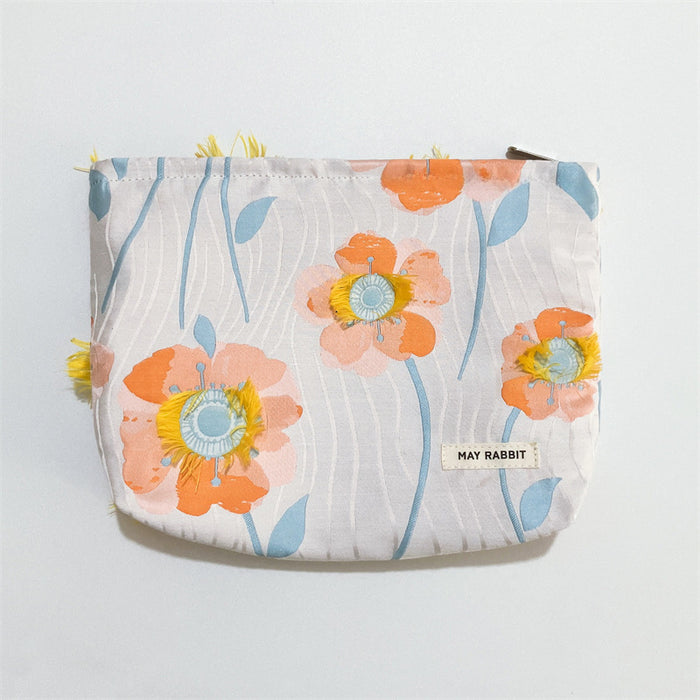 Wholesale Vintage relief makeup bag, large capacity canvas bag, inner liner bag