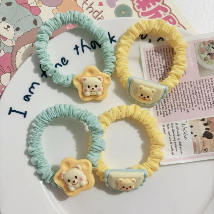 Wholesale Cute Fluffy Bear Hair Sweet Girly Heart Scrunchie Cartoon Small Hair Rope