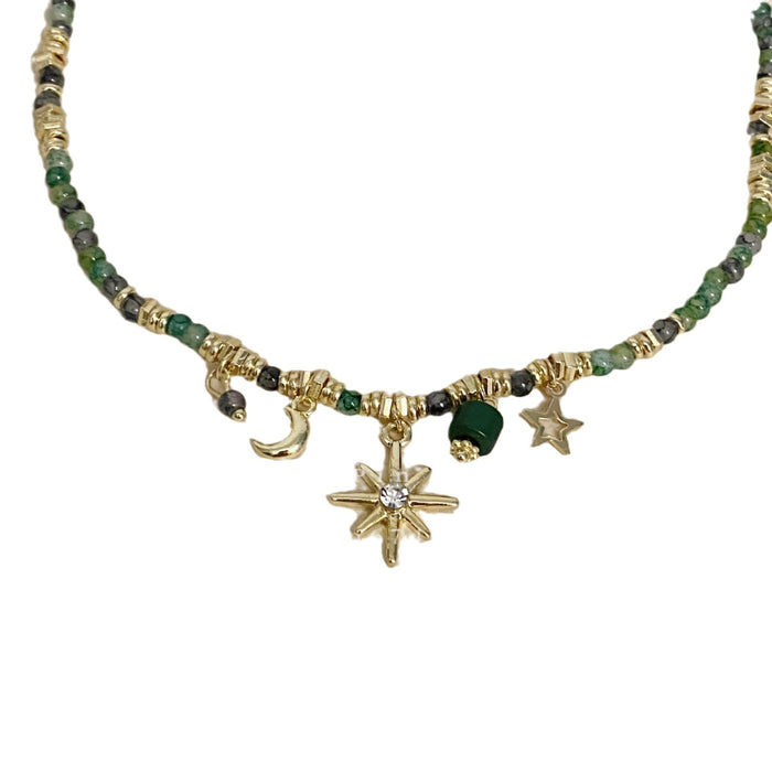 Wholesale sunflower pendant beaded necklace versatile stacked clavicle chain gift