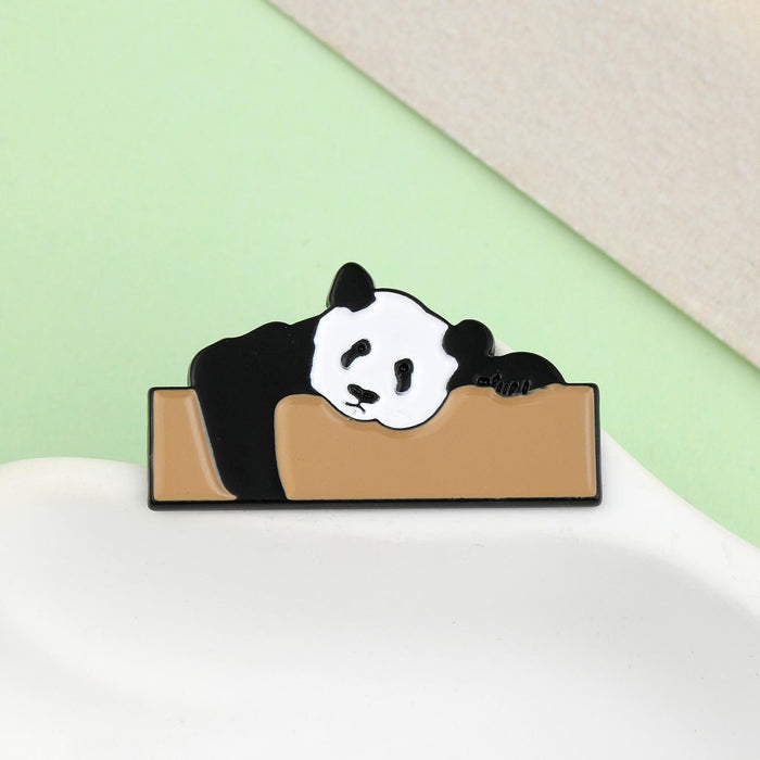 Wholesale Panda Cartoon Cute Brooch Metal Badge Animal Pin