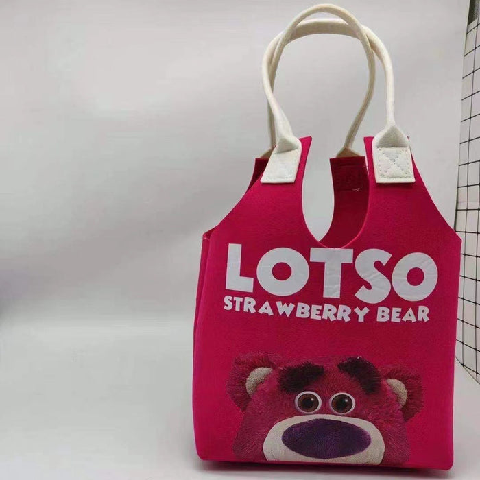 Wholesale Large capacity cartoon portable felt student handbag handbag super cute rabbit