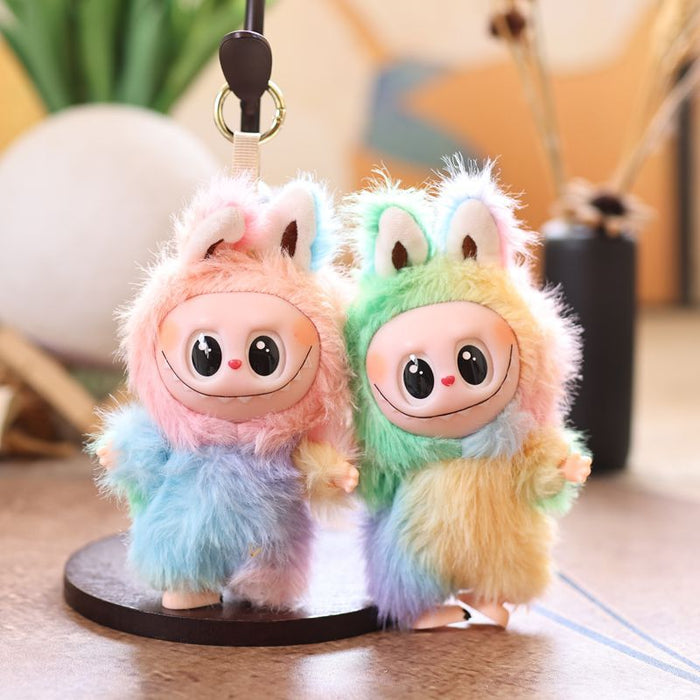 Wholesale Cute Vinyl Plush Toy Doll with Colorful Rabbit Bag Pendant Keychain Doll