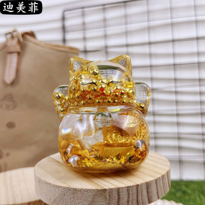 Wholesale Oil Drops Liquid Sand Bottle Acrylic Oil Ornaments Dripping Lucky Cat Oil Leakage Small Gift