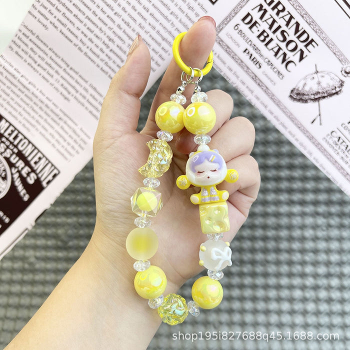 Wholesale Transparent Moon Bubble Girl Cute Hot Style Cute Mobile Phone Chain Keychain Bag Doll Pendant Accessories