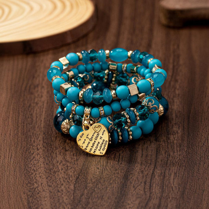 Wholesale  Bohemian Style Multi-layer Wooden Beads Beaded Bracelet