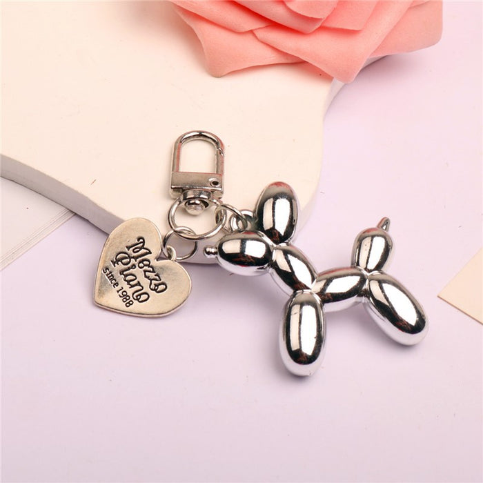 Wholesale Balloon Dog Keychain Alloy Love DIY Phone Case Chain airpods Protective Cover Earphone Case Hanging Decoration