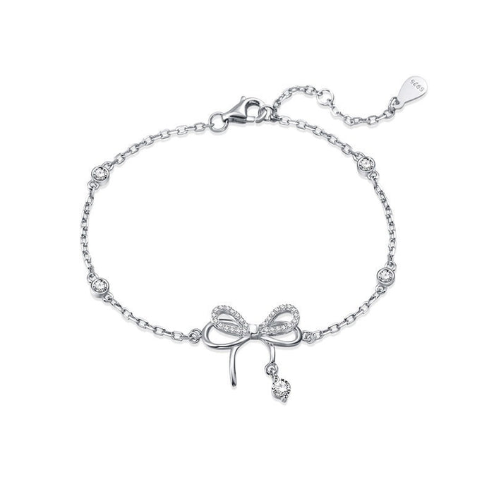 Wholesale Jewelry bow necklace white copper versatile niche bracelet wholesale