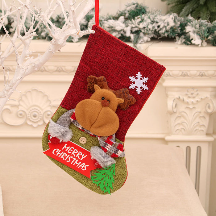 Wholesale Christmas socks gift bag children' s candy bag cartoon gift bag letter card Christmas socks