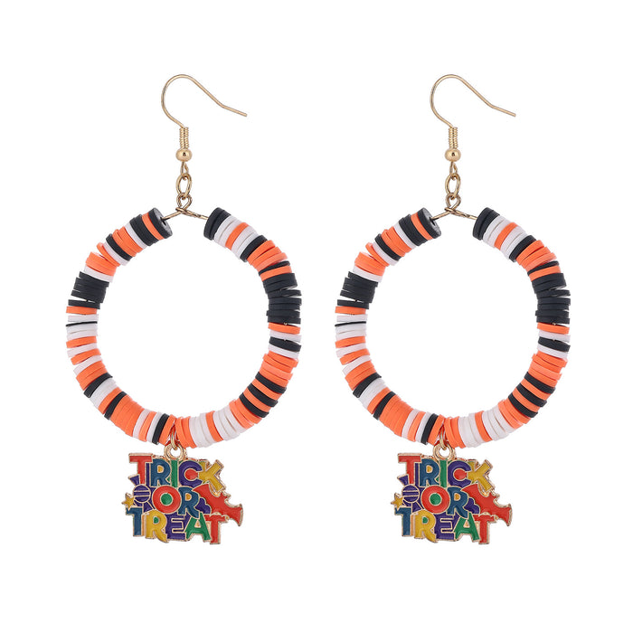 Wholesale  themed earrings,  black and white,  orange and purple  main color earrings