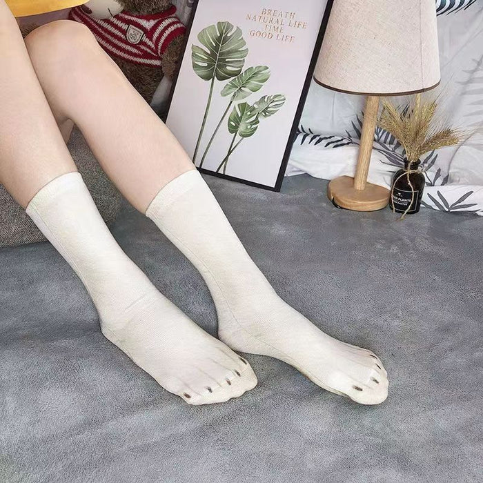 Wholesale Cotton 3D Animal Foot Printing Socks JDC-SK-Xiny004