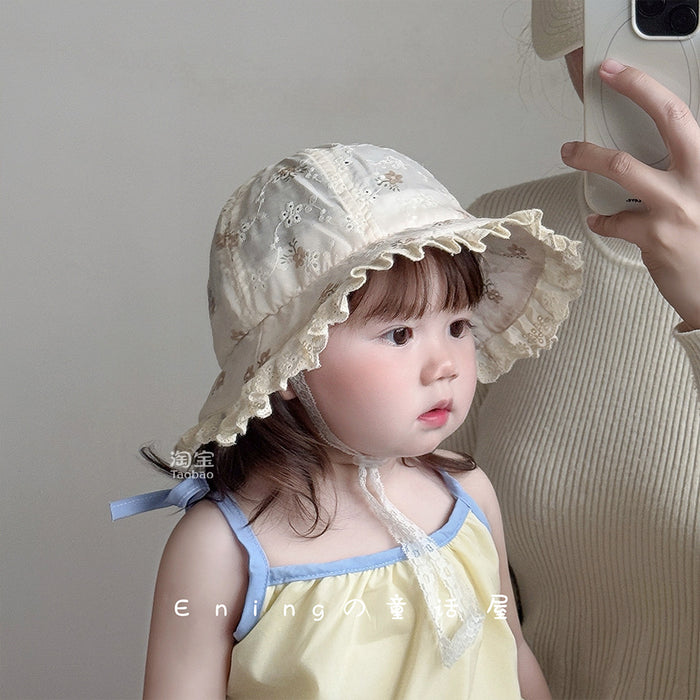Wholesale Baby fisherman hat sun hat lace breathable thin design sun protection