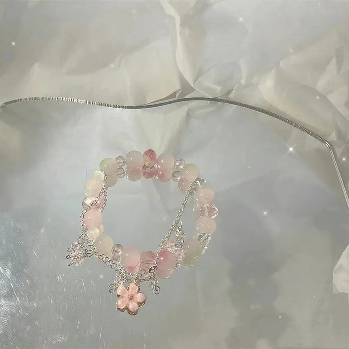 Wholesale Beaded bracelet with niche design, cherry blossom high-end bracelet