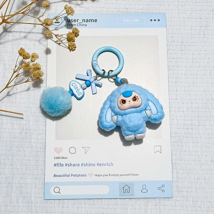 Wholesale Flocking jewelry accessories cartoon cute keychain bag pendant cute small pendant