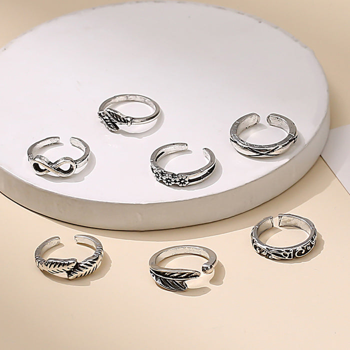 Wholesale Personalized carved starfish leaf double heart love opening adjustable anklet