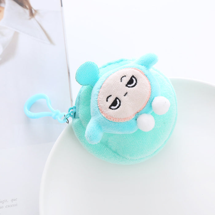 Wholesale Cartoon Cute Egg Boy Wallet Plush Doll Coin Bag Earphone Bag Keychain Student Backpack Pendant JDC-WT-XG002