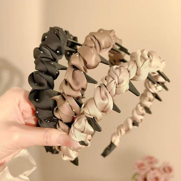 Wholesale High forehead headband with teeth wavy design non slip  f hair clip headband