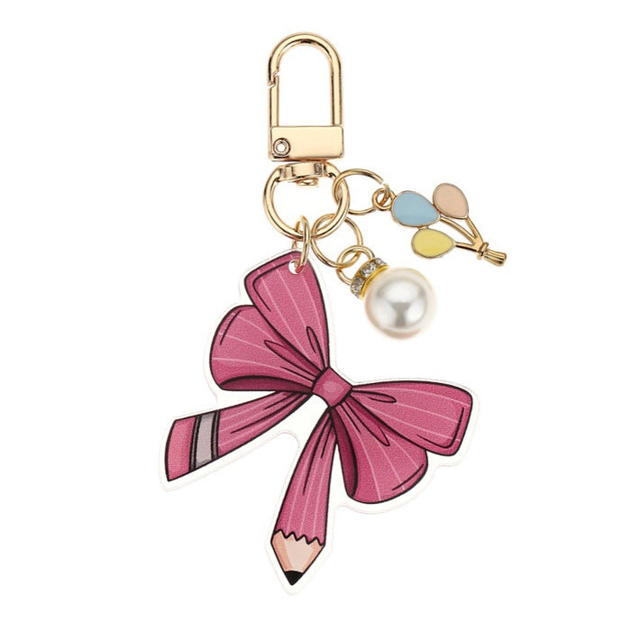 Wholesale Pearl Balloon and Bowknot Keychain