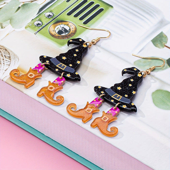 Wholesale Party Wear  Witch Acrylic Earrings Jewelry Accessory For Resale