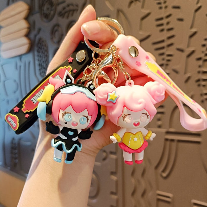 Wholesale Cartoon Silicone Doll Keychain JDC-KC-MingT181