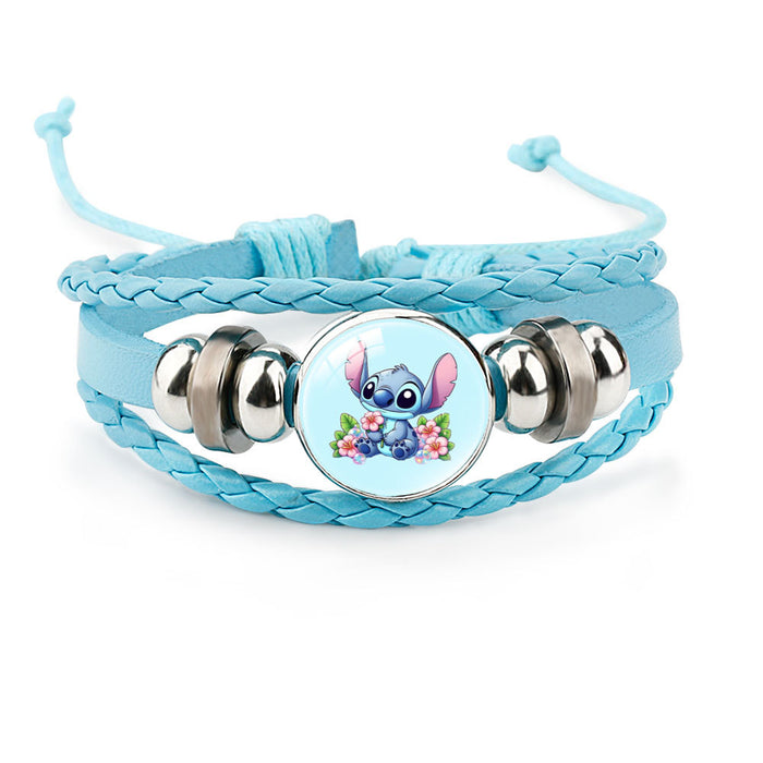 Wholesale Cute Cartoon Multi-Layer Braided Leather Beaded Bracelet