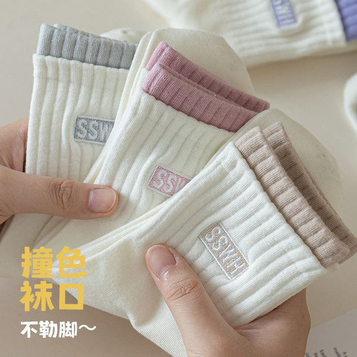 Wholesale New socks, mid length socks, cotton socks, breathable letter long socks, sports women's socks