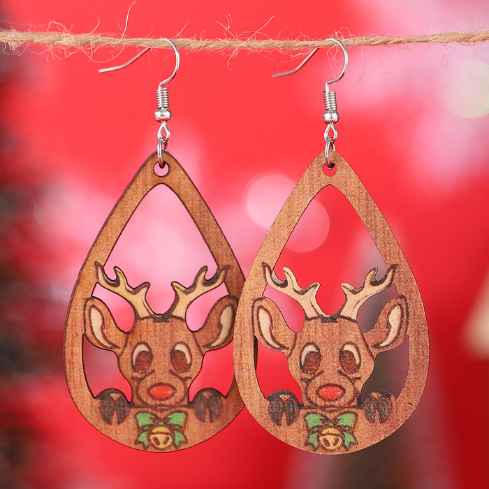 Wholesale Christmas Santa Elk  Pendant Earrings