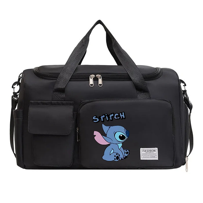 Wholesale Cartoon Printed Fitness Bag with Shoe Storage Large Capacity Duffel Bag Sports Portable Shoulder Bag Travel Bag