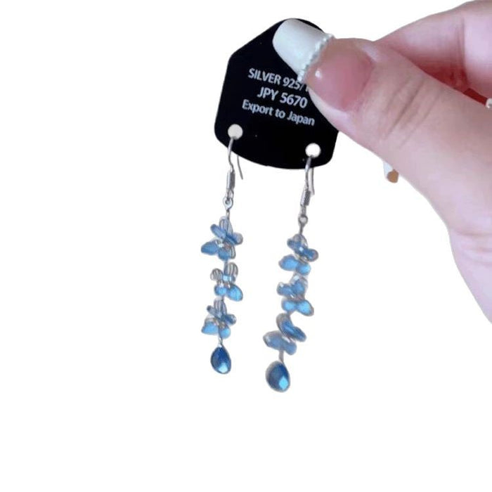 Wholesale Flower tassel earrings with retro temperament, high-end feel, niche design, earrings