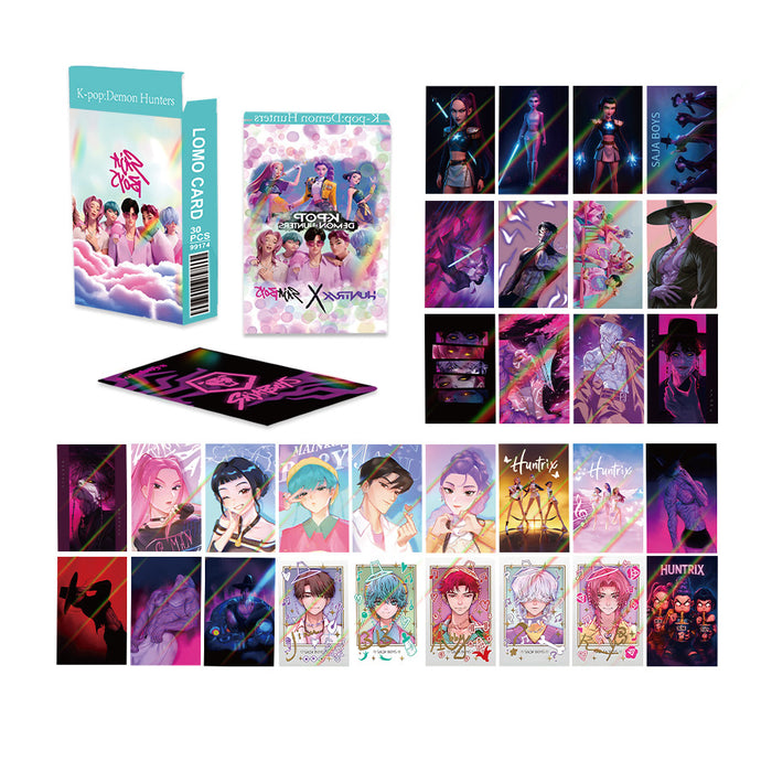 Wholesale 90pcs Laser card,  K-POP flash card,  cartoon holographic card,  double-sided card