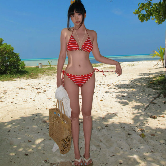 Wholesale Bikini minimalist striped neck strapless sexy minimalist swimsuit