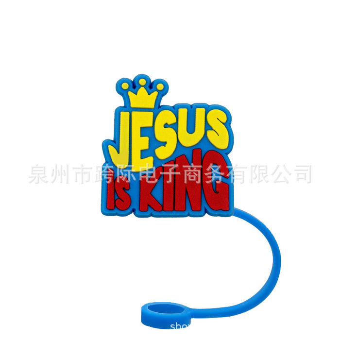 Wholesale Series Cartoon Straw Cover Straw Cap Silicone Dust Stopper Cute Anime Straw Decoration Cross border