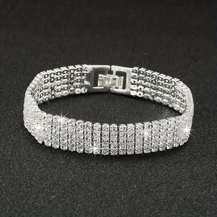 Wholesale Fashion Jewelry Luxury Diamond Full Diamond Zircon Bracelet Ladies Dating Jewelry Gift JDC-BT-DX002