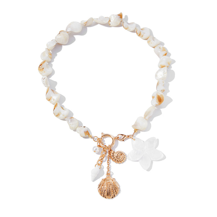 Wholesale Special-Shaped Pearl Shell Ocean Style Necklace Bracelet Personalized Irregular Elegant Necklace