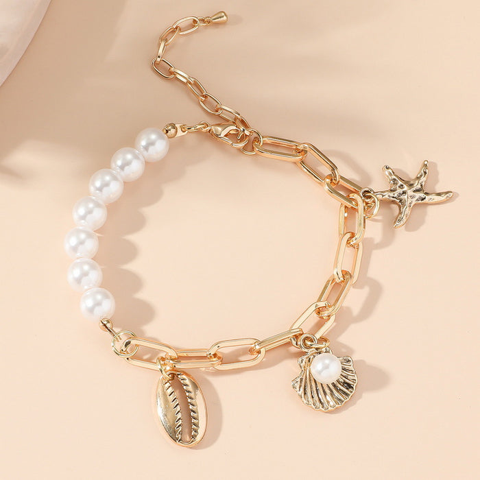 Wholesale Bohemian Sea Star Shell Beaded Bracelet Summer Beach Vacation Jewelry Accessory