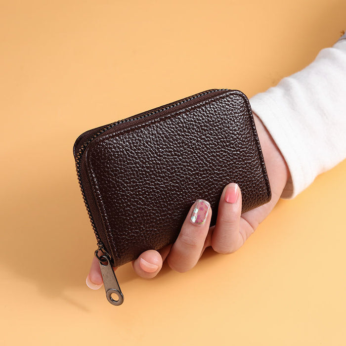 Wholesale Black PU Zip Card Case - Slim Multi-Slot Daily Matching Chic Fashion Accessory Gift for Women